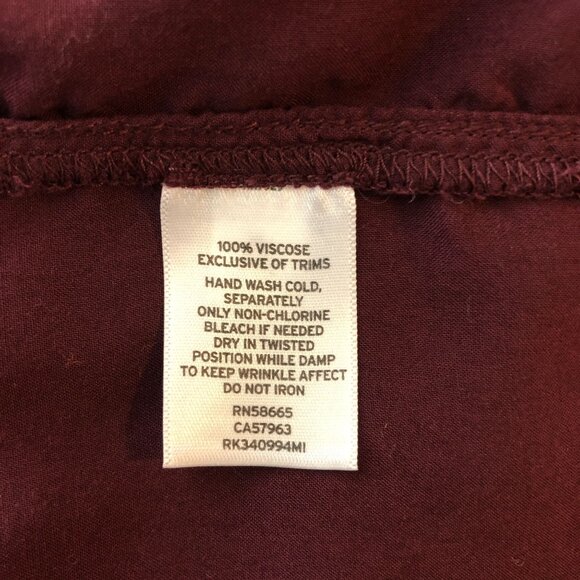 Melrose and Market Womens Blouse Top Babydoll Sleeveless Tiered Burgundy XS - Picture 4 of 4